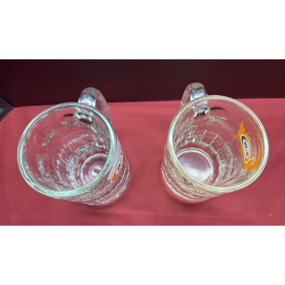 Vintage Set Of 2 A&W Root Beer Soda Mugs 5” Tall Heavy Glass Dimple Sides - Picture 7 of 10